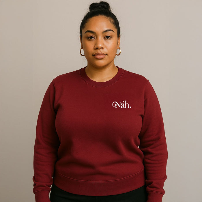 Unisex Heavy Blend Crewneck Sweatshirt - Nah - White Embroidered - AU/NZ/USA - The Koko Samoa