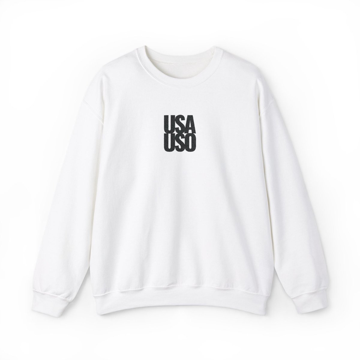 Unisex Heavy Blend Crewneck Sweatshirt - USA USO Valentine's - Black Embroidered - AU/NZ/USA - The Koko Samoa