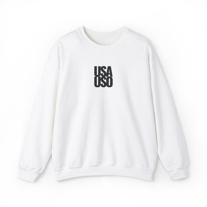 Unisex Heavy Blend Crewneck Sweatshirt - USA USO Valentine's - Black Embroidered - AU/NZ/USA - The Koko Samoa