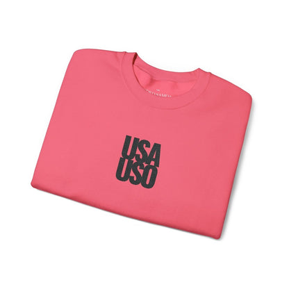 Unisex Heavy Blend Crewneck Sweatshirt - USA USO Valentine's - Black Embroidered - AU/NZ/USA - The Koko Samoa