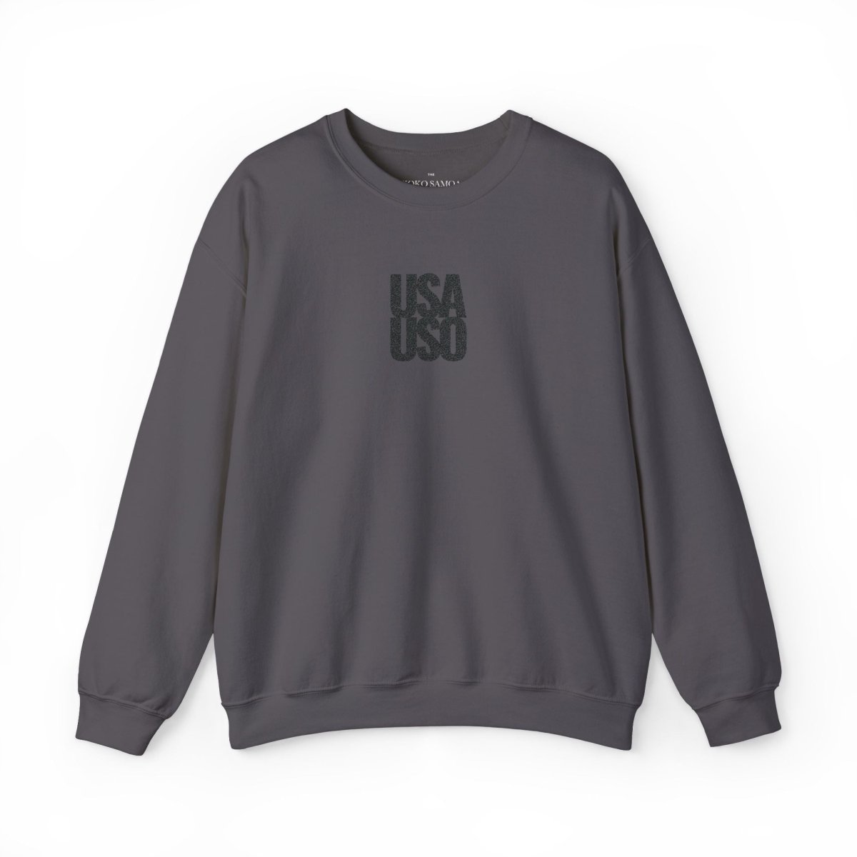 Unisex Heavy Blend Crewneck Sweatshirt - USA USO Valentine's - Black Embroidered - AU/NZ/USA - The Koko Samoa