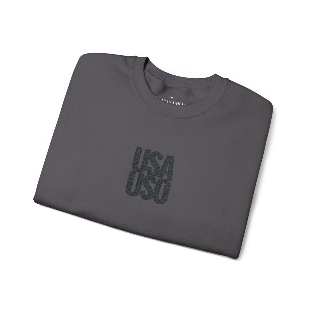 Unisex Heavy Blend Crewneck Sweatshirt - USA USO Valentine's - Black Embroidered - AU/NZ/USA - The Koko Samoa