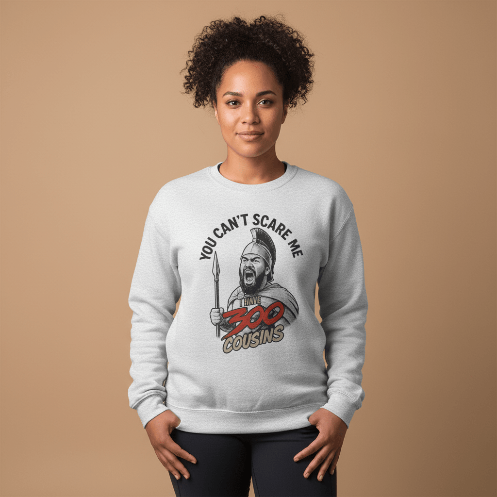 Unisex heavy sweatshirt by Monster Digital featuring personalized 300 Cousins design, in USA, with a cozy, casual fit.