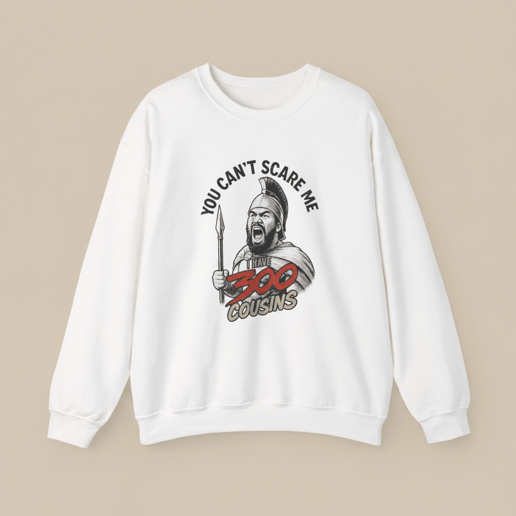 Unisex heavy sweatshirt by Monster Digital featuring personalized 300 Cousins design in USA, with comfortable fabric and casual style.