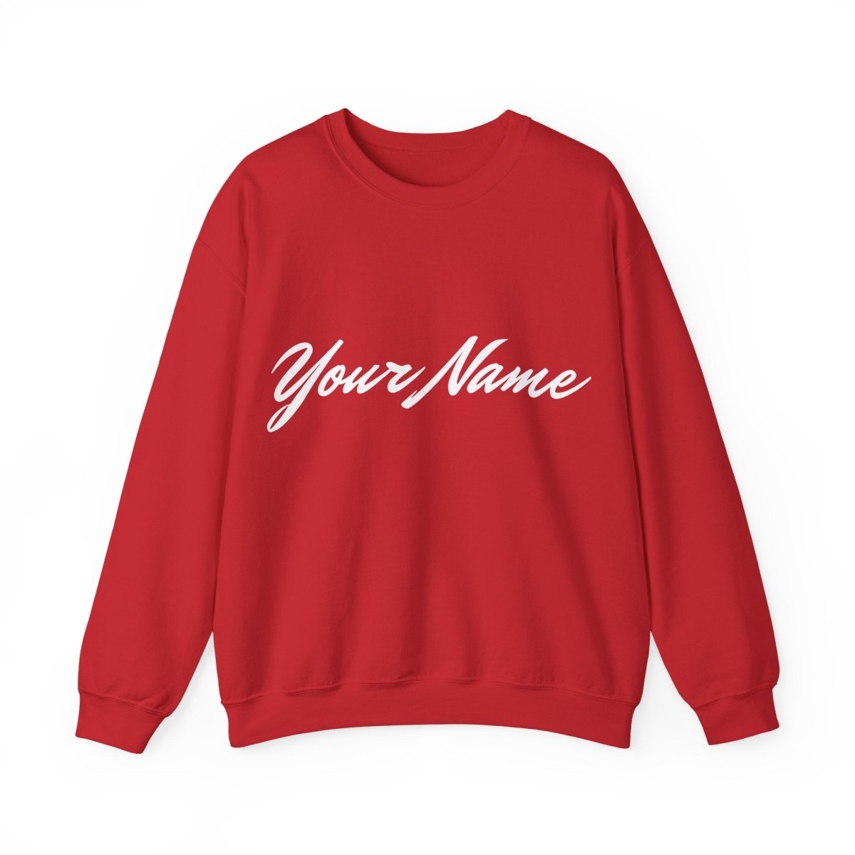 Unisex heavy sweatshirt featuring personalized design, in black with a casual fit and ribbed cuffs and hem.