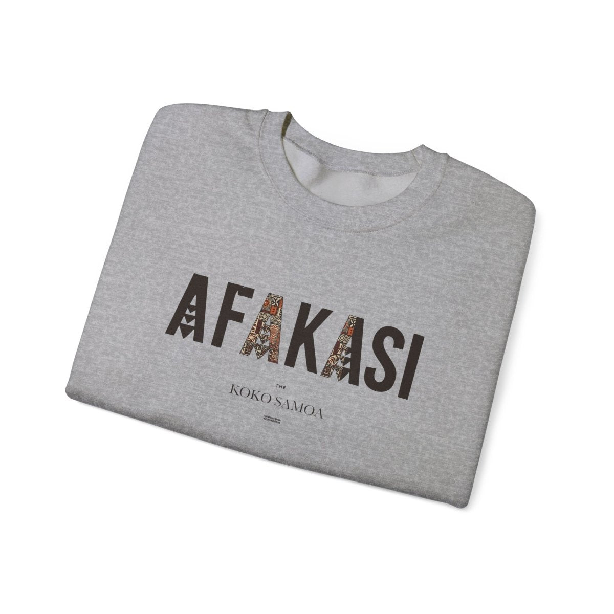 Unisex heavy sweatshirt with Afakasi design, featuring personalized Samoan Koko Samoa artwork.