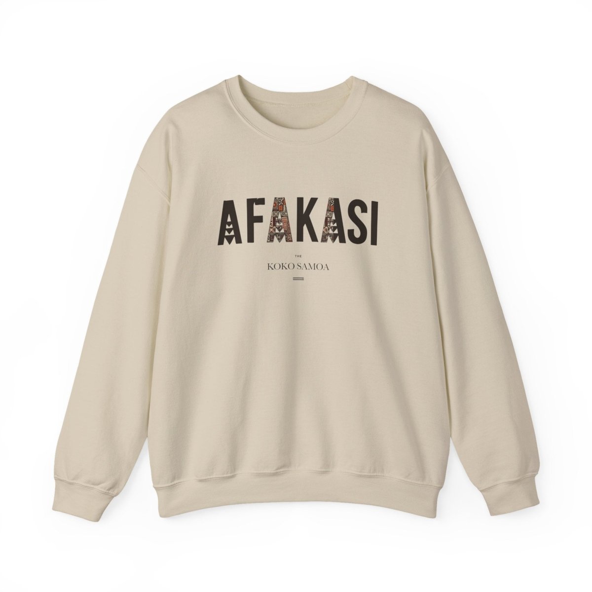 Unisex heavy sweatshirt featuring Afakasi, showcasing a comfortable, personalized style in AU/NZ sizes.