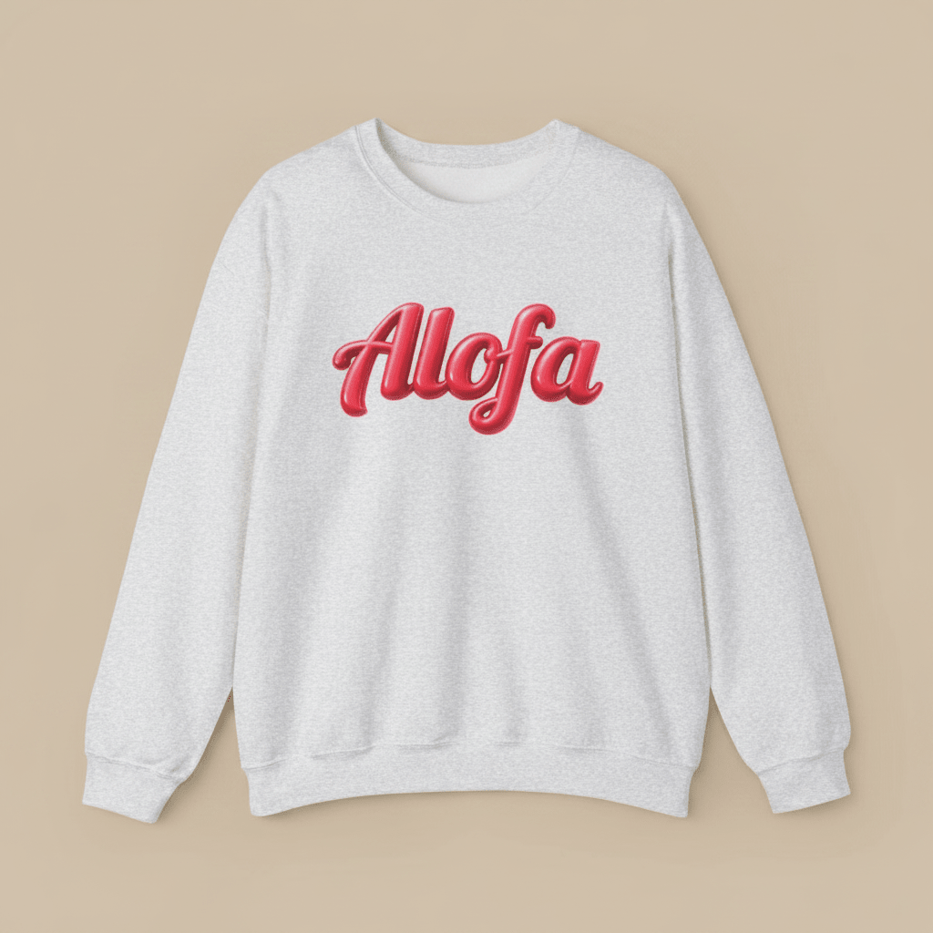 Unisex heavy sweatshirt featuring Alofa design with USA and Samoa motifs, in black color.