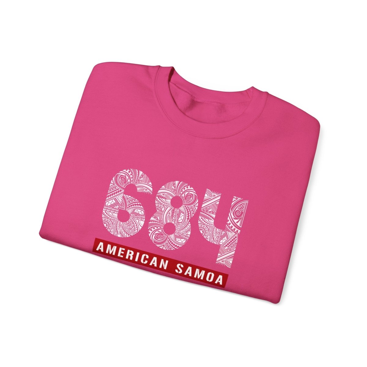 Unisex heavy sweatshirt featuring American Samoa 684, shown in a casual style on a person.