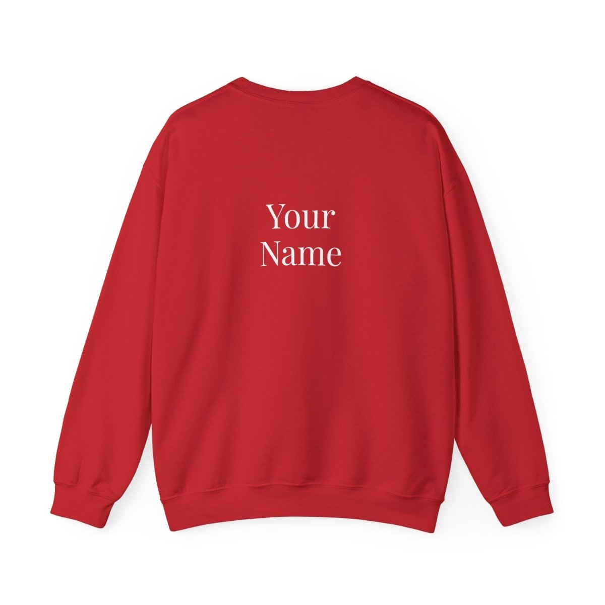 Unisex heavy sweatshirt with "Exclaim" design, casual fit, in black fabric, worn by a person outdoors.