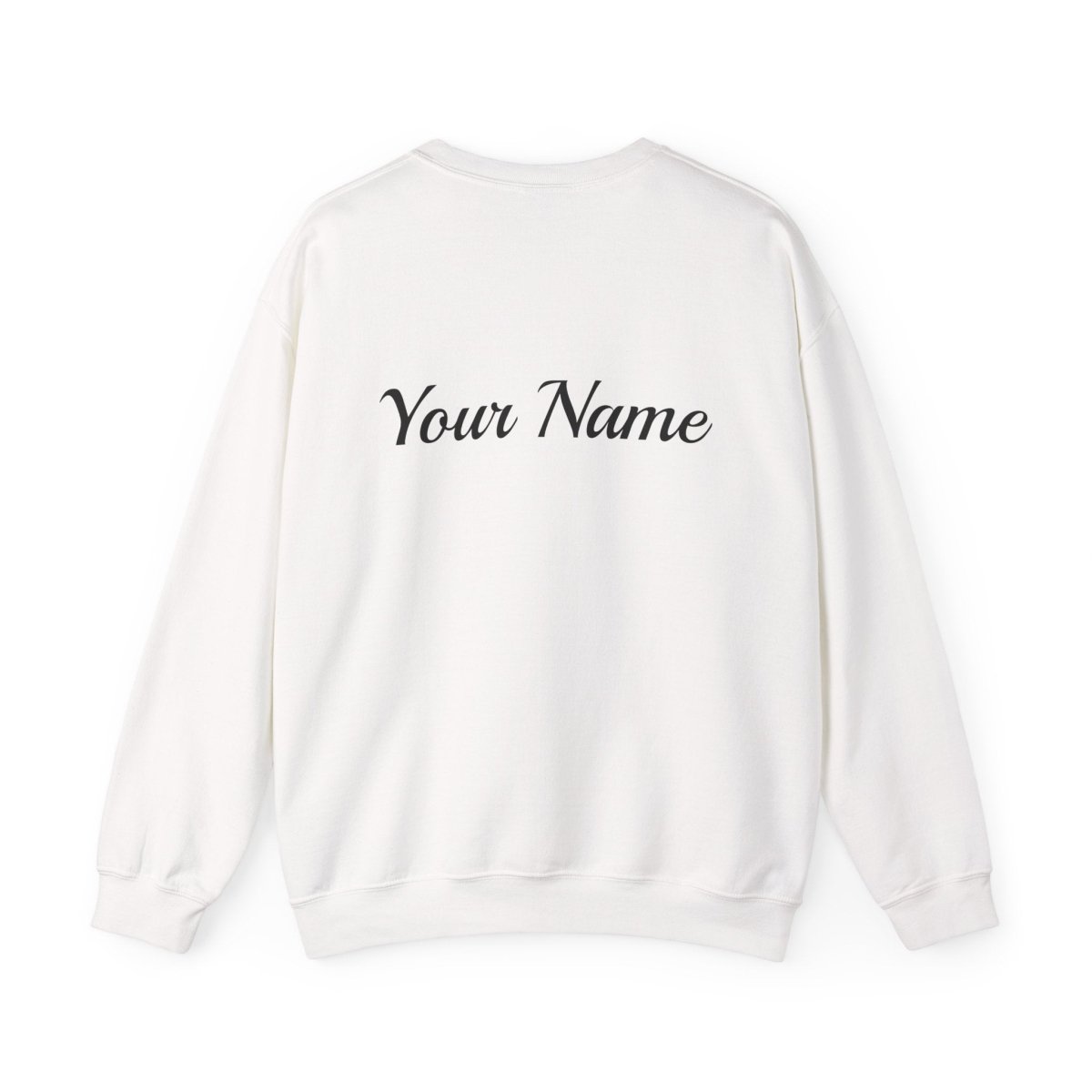 Unisex heavy sweatshirt featuring personalized "Fresh Off Business" design, displayed on a model.
