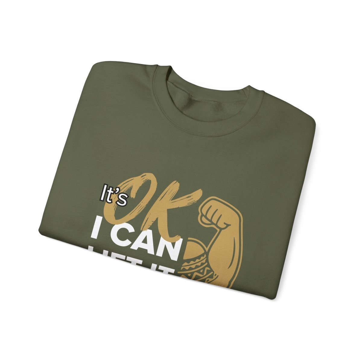 Unisex heavy sweatshirt with "I Can Lift It" design, in black, worn by a person, casual style, AU/NZ edition.