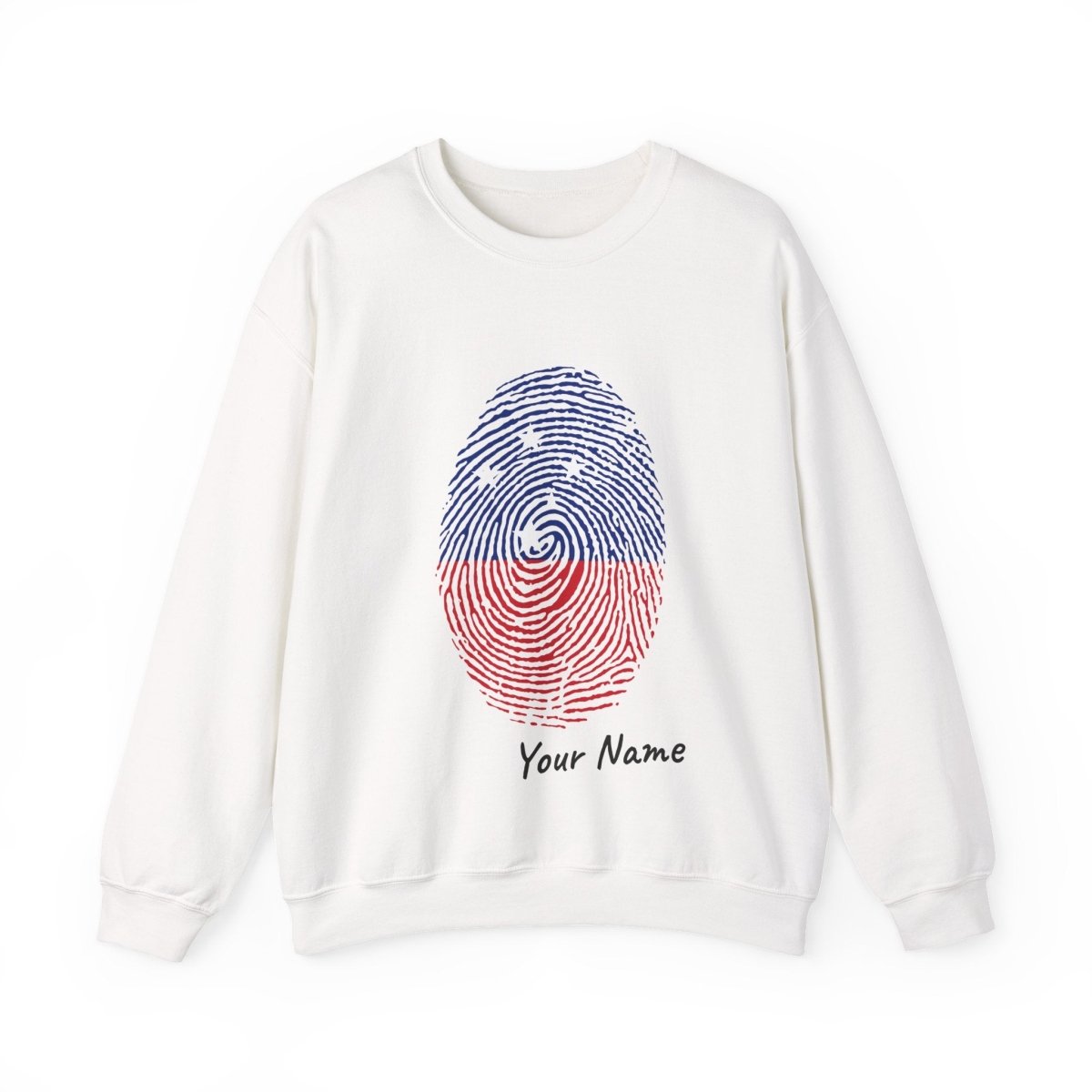 Unisex heavy sweatshirt by The Print Bar featuring personalized "My Identity" design, in a cozy, casual fit.