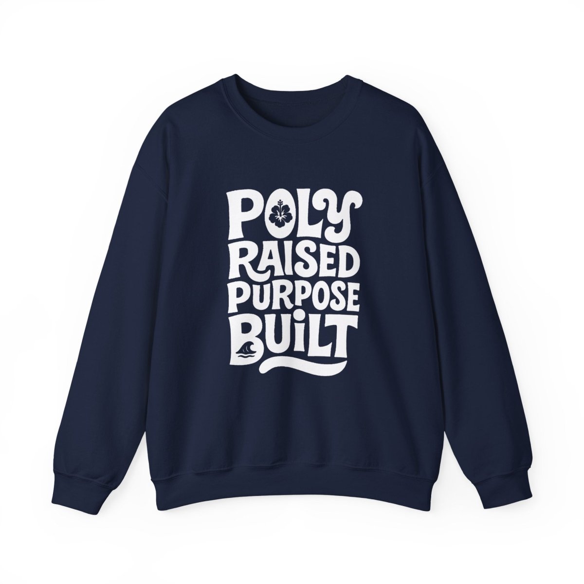 Unisex heavy fleece sweatshirt with raised poly design, featuring personalized print in AU/NZ style.