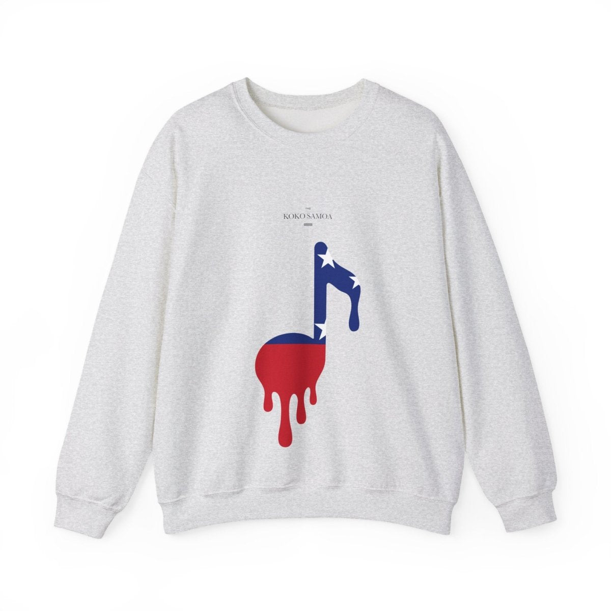Unisex heavy sweatshirt featuring Samoan note, casual wear in black with detailed print.
