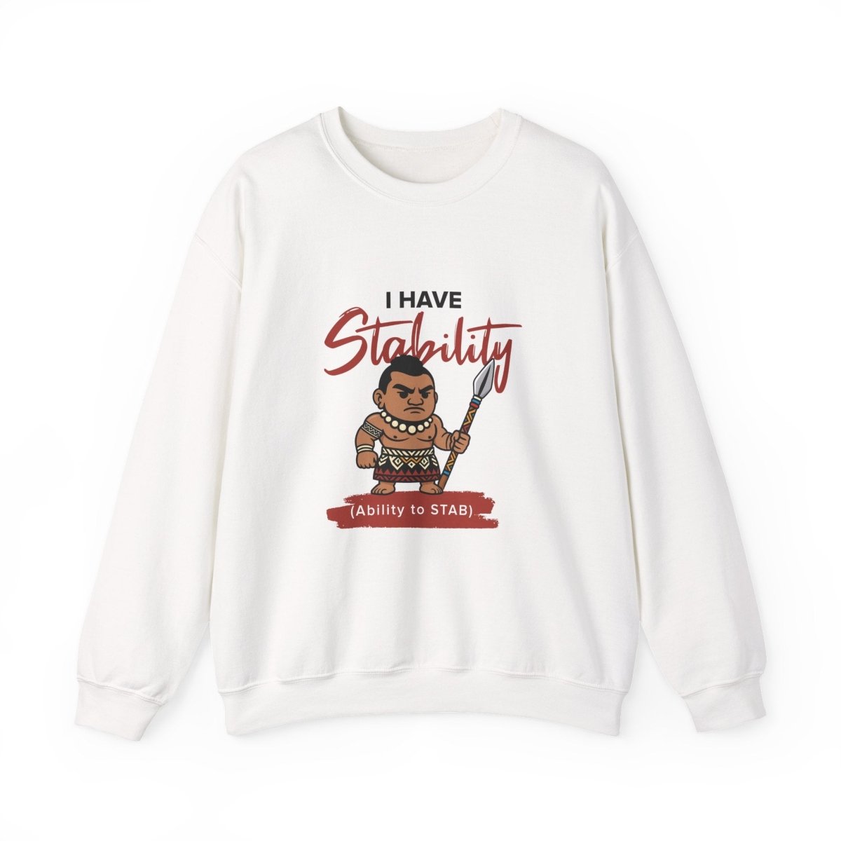 Unisex heavy sweatshirt with Stability, featuring personalized print in AU/NZ style.