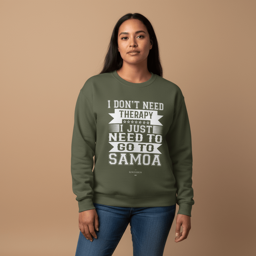Unisex heavy sweatshirt with personalized therapy design in USA, featuring a comfortable fleece material.