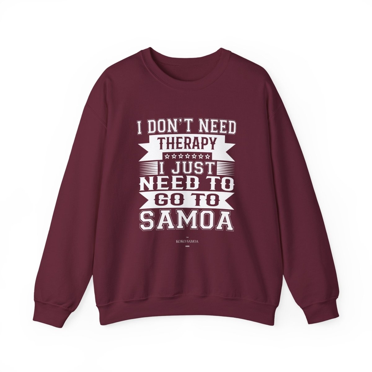 Unisex heavy sweatshirt with therapy print, featuring personalized design in black on a comfortable gray fabric.