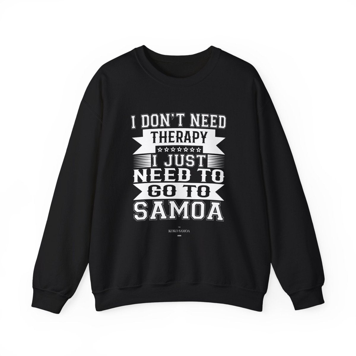 Unisex heavy sweatshirt with therapy print, featuring personalized design in black on a cozy, warm fabric.