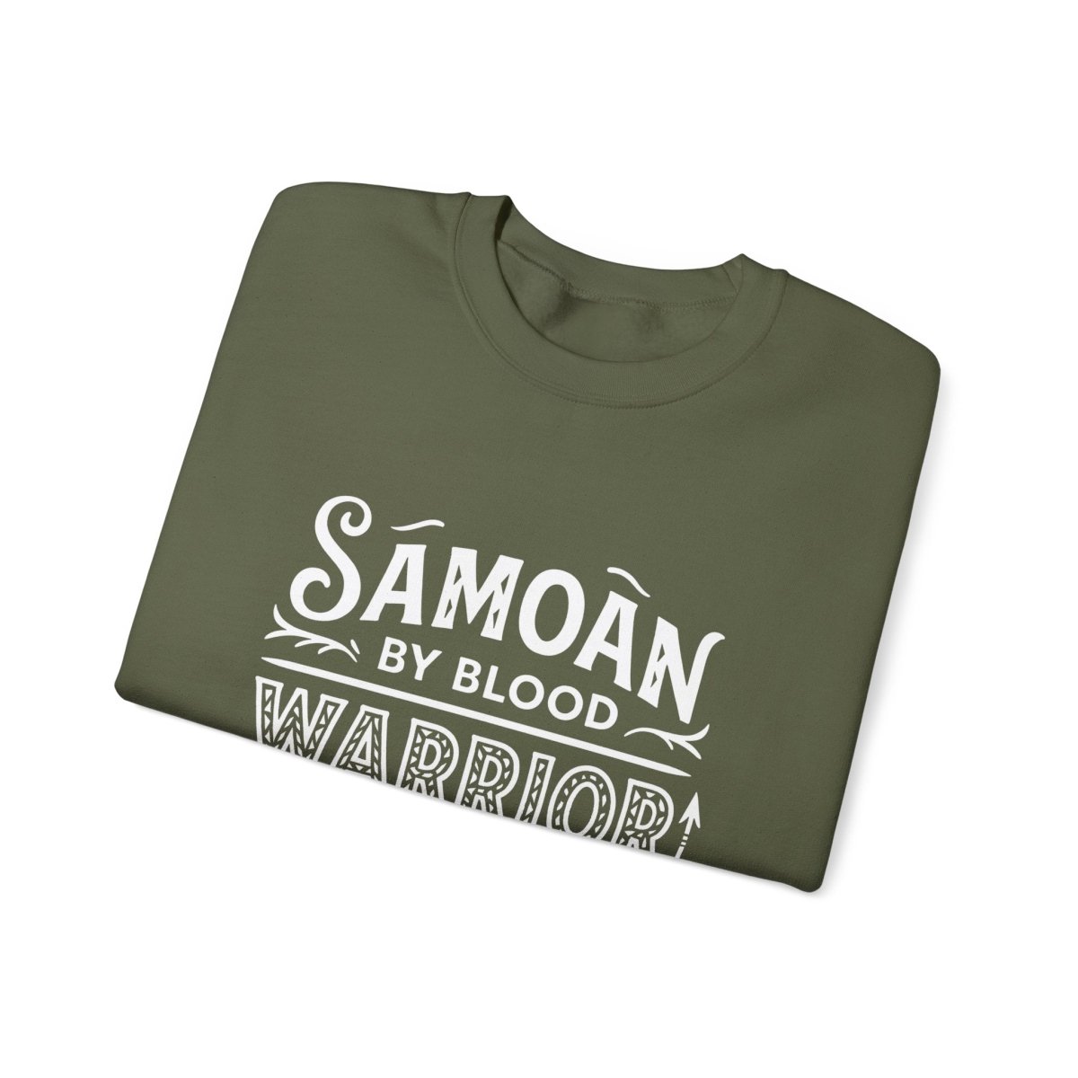 Unisex heavy sweatshirt featuring Warrior by Choice design, personalized print, in black with logo details.
