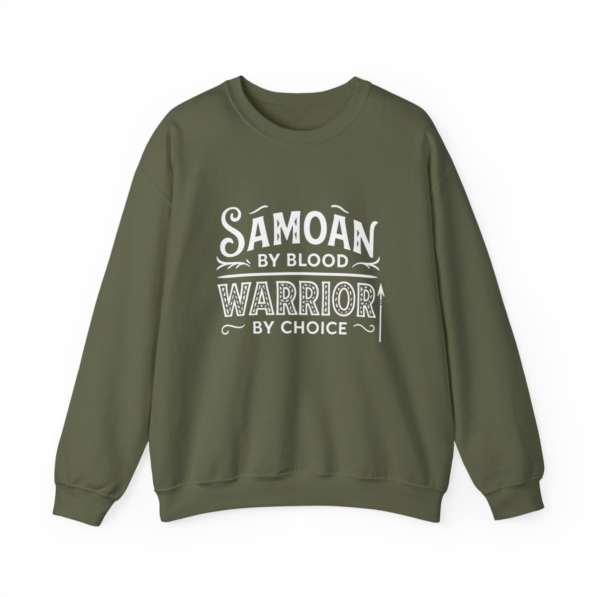Unisex heavy sweatshirt featuring Warrior by Choice design in AU/NZ, made from cozy fabric with bold print.