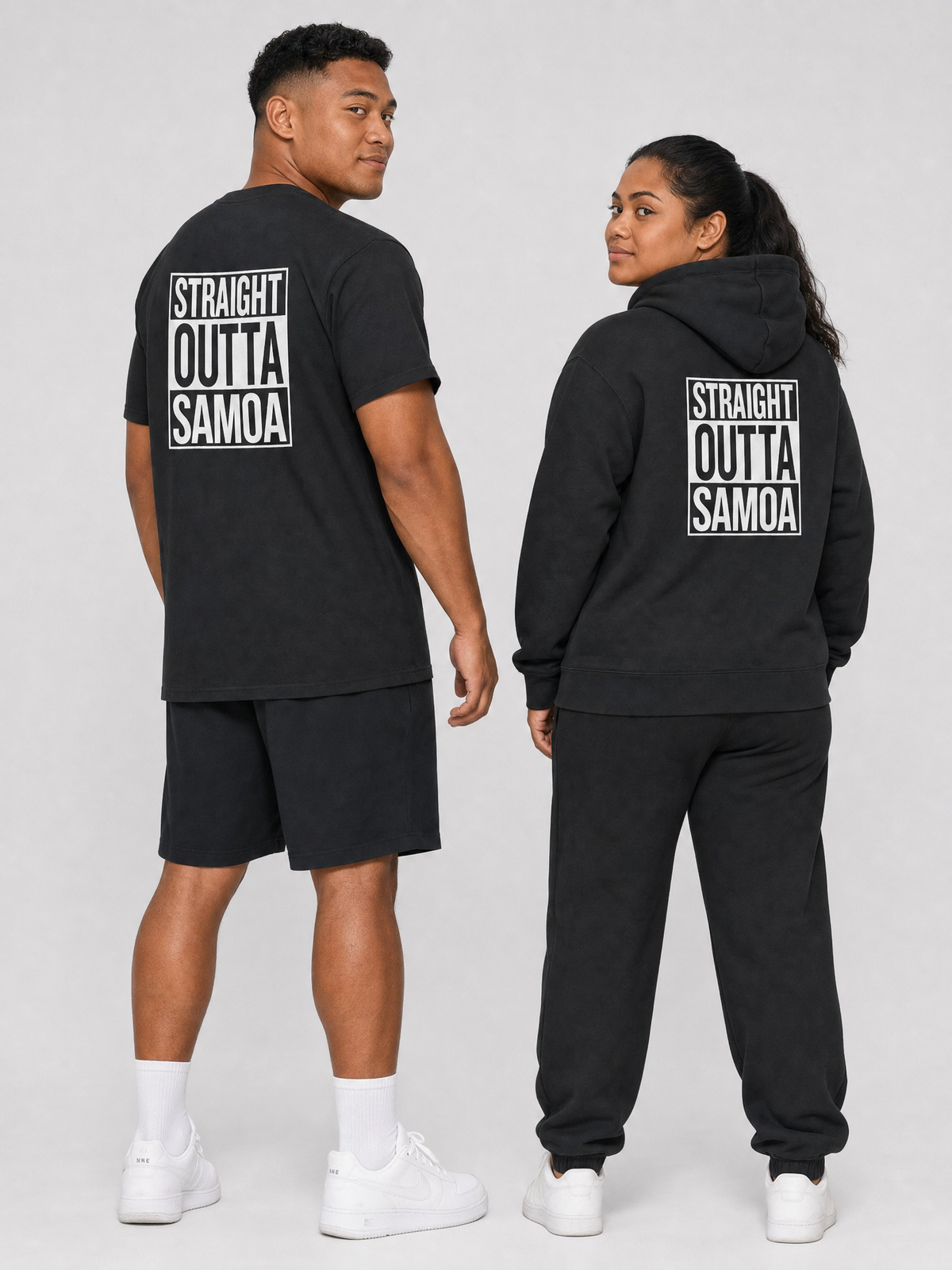 Maalo Kit gift set: Unisex Tee - Straight Outta Samoa and Hoodie - Straight Outta, shown together.