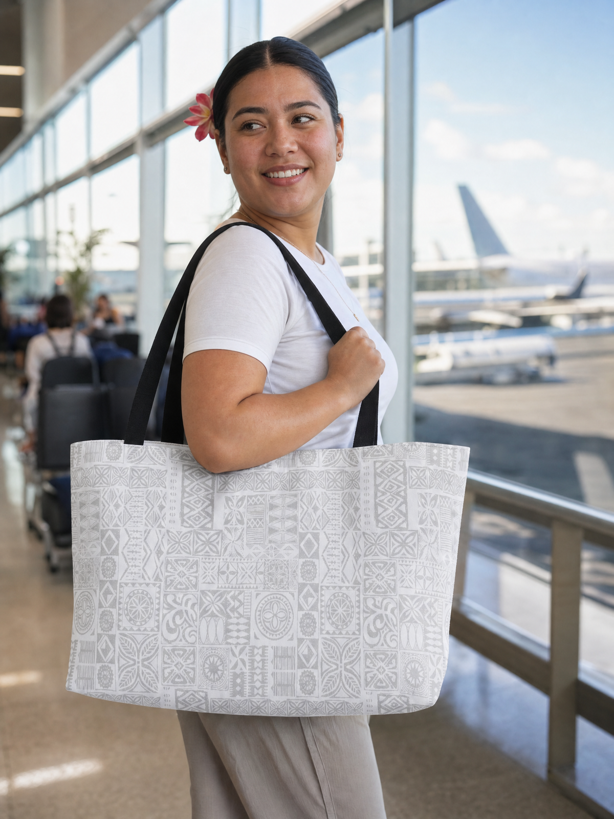 Weekender Tote Bag - White Sunday worn in everyday life