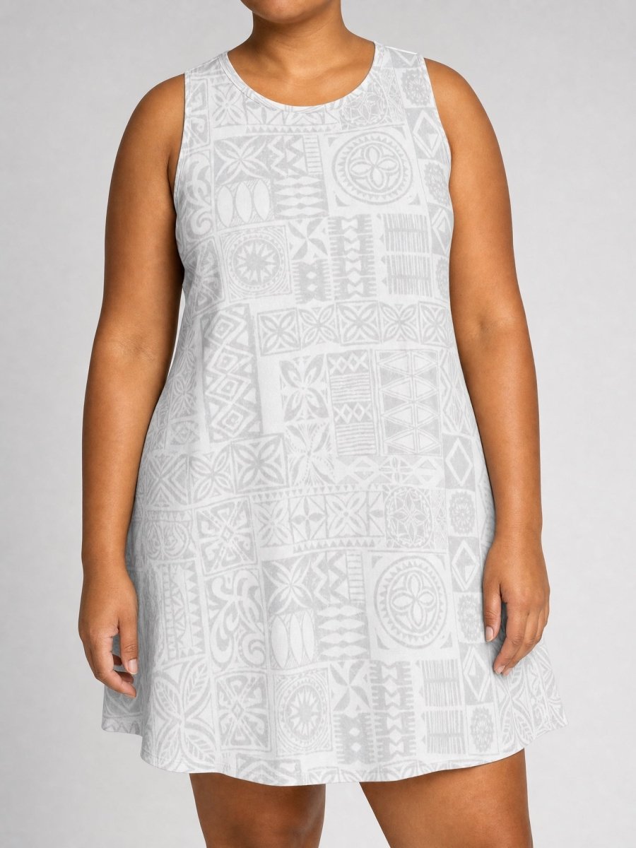 Women's Casual Dress - White Sunday - The Koko Samoa