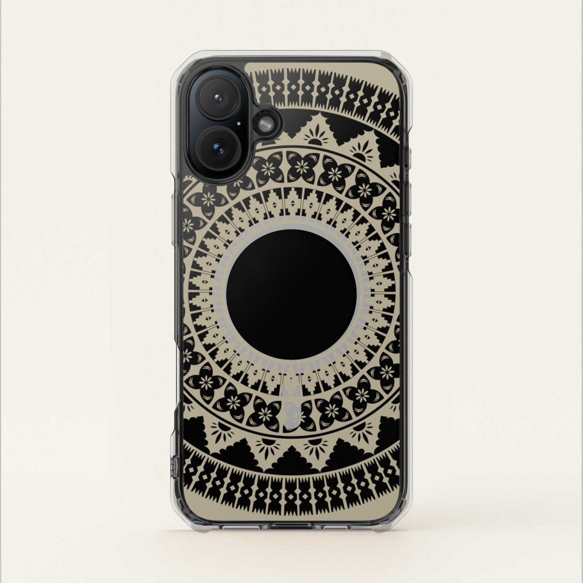 WOYC PasifikaOne MagSafe clear case for iPhone 16 with Fiji Reversed design, transparent protective MagSafe compatible cover.