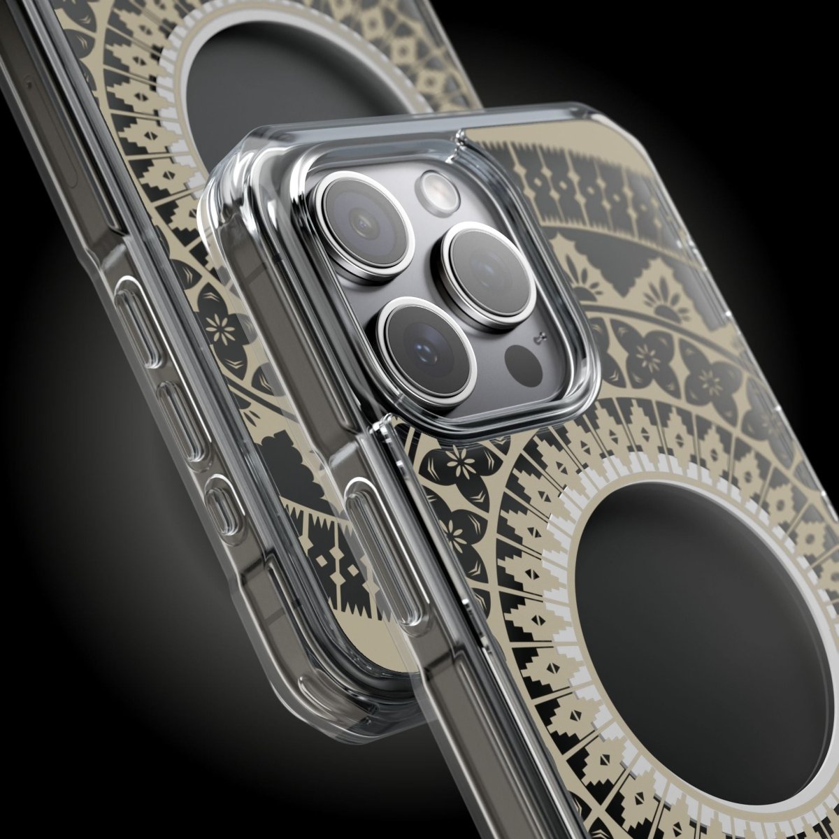 WOYC PasifikaOne MagSafe clear case for iPhone 16 featuring Fiji Reversed design, transparent protective cover with MagSafe compatibility