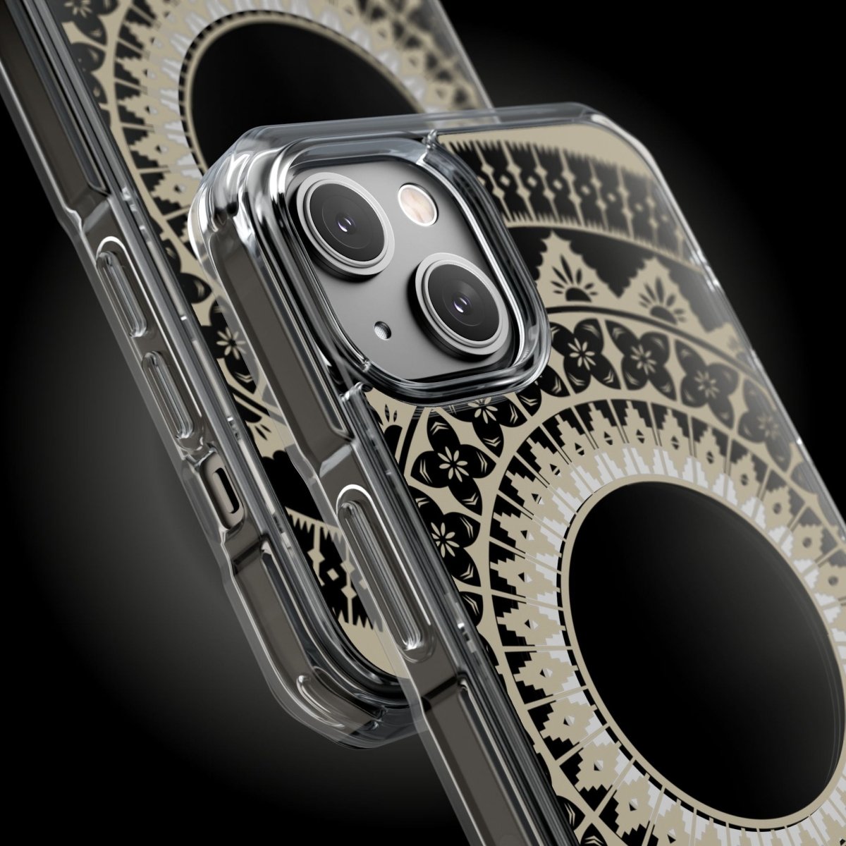 WOYC PasifikaOne MagSafe iPhone clear case with Fiji Reversed design, compatible with iPhone 16, showcasing transparent protection.