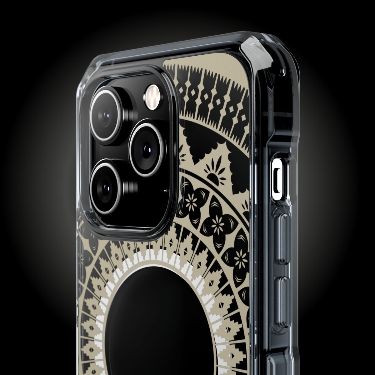 WOYC PasifikaOne MagSafe clear case for iPhone 16 featuring Fiji Reversed design, transparent protective phone cover.