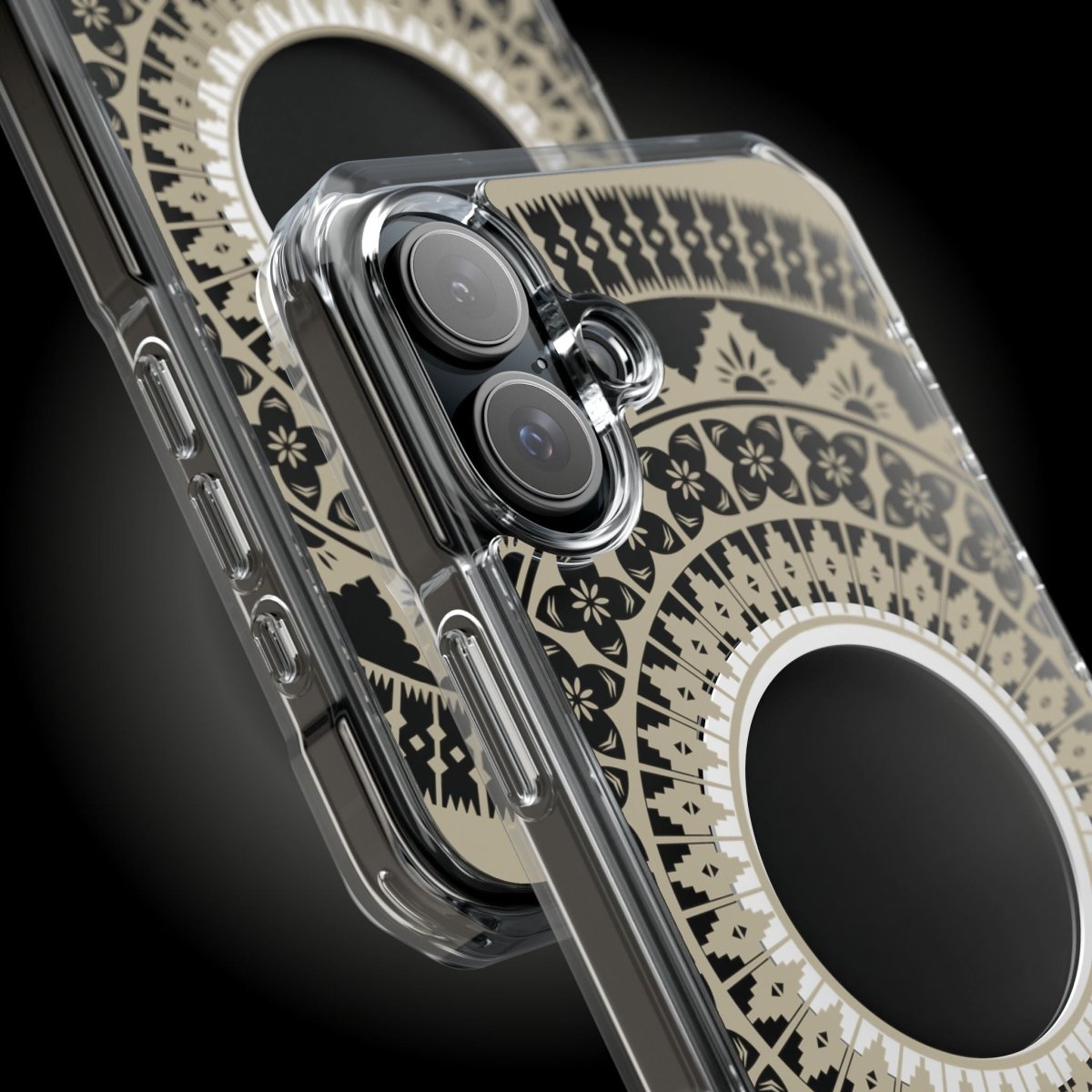 WOYC PasifikaOne MagSafe clear case for iPhone 16 with Fiji Reversed design, showcasing a transparent protective cover.