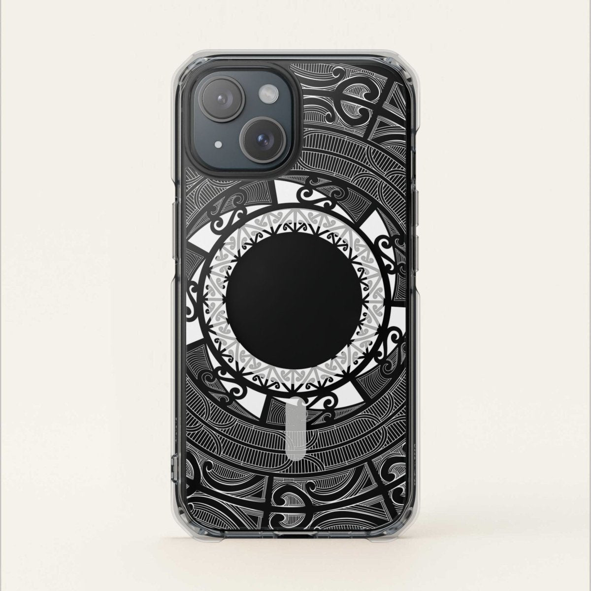 WOYC PasifikaOne MagSafe clear case for iPhone 16 featuring Māori artwork, designed for AU, NZ, and US markets.