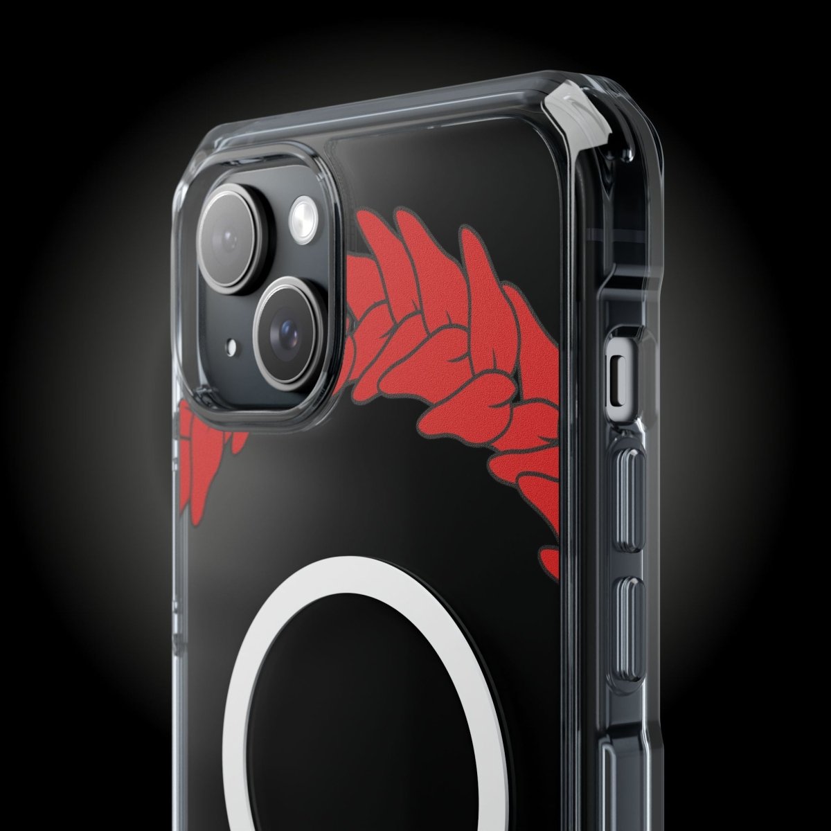 WOYC PasifikaOne MagSafe clear phone case for iPhone 16 featuring Ula Fala design, made for AU, NZ, and USA markets.