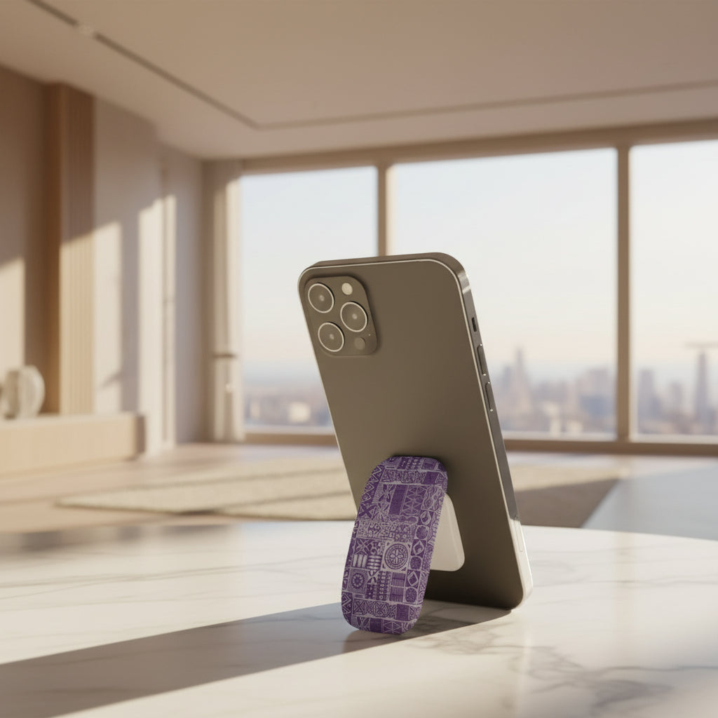 Glossy lavender Elei phone grip stand by WOYC, designed for easy holding and secure grip on smartphones in AU, NZ, and USA.