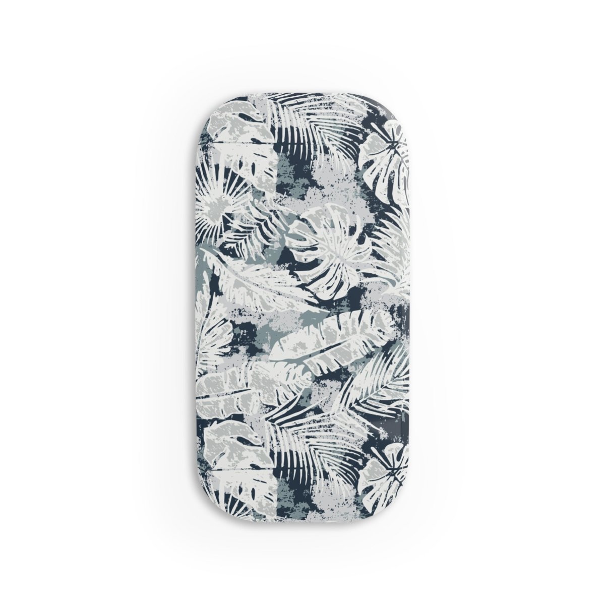 White glossy WOYC Tiavi phone grip stand, universal size for AU, NZ, and USA, used for holding and supporting smartphones.