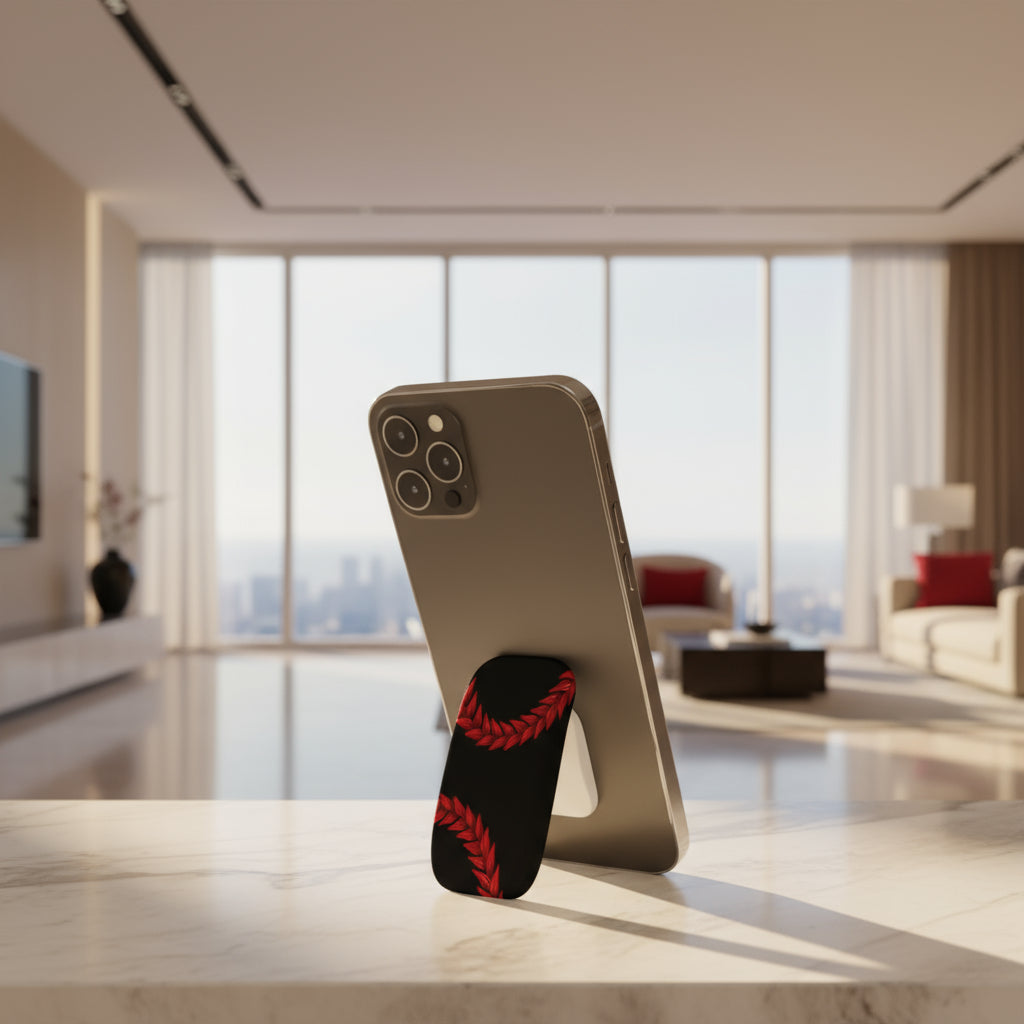 White glossy WOYC Ula Fala phone grip stand, versatile accessory for secure handling and easy phone use.