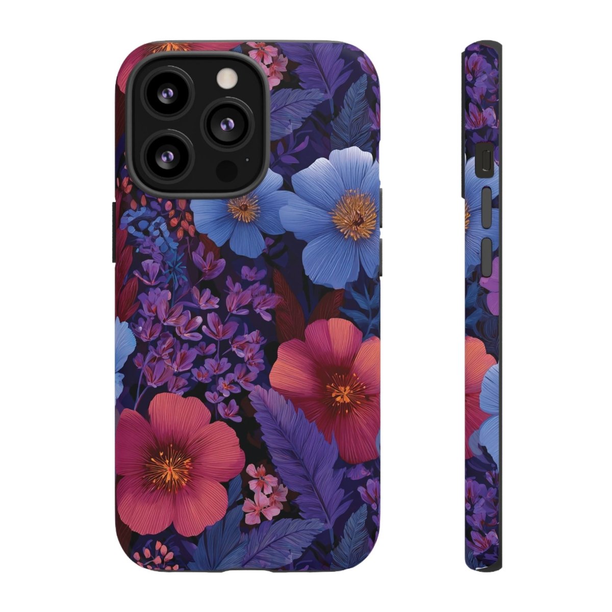 WOYC Lavender Tropics tough phone case for iPhone 17, glossy protective case designed for durability and style.