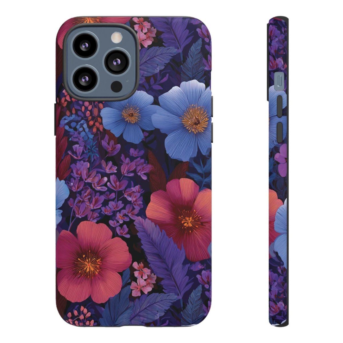 WOYC iPhone Tough Phone Case in Lavender Tropics for iPhone 17, glossy, durable protective cover with vibrant design.
