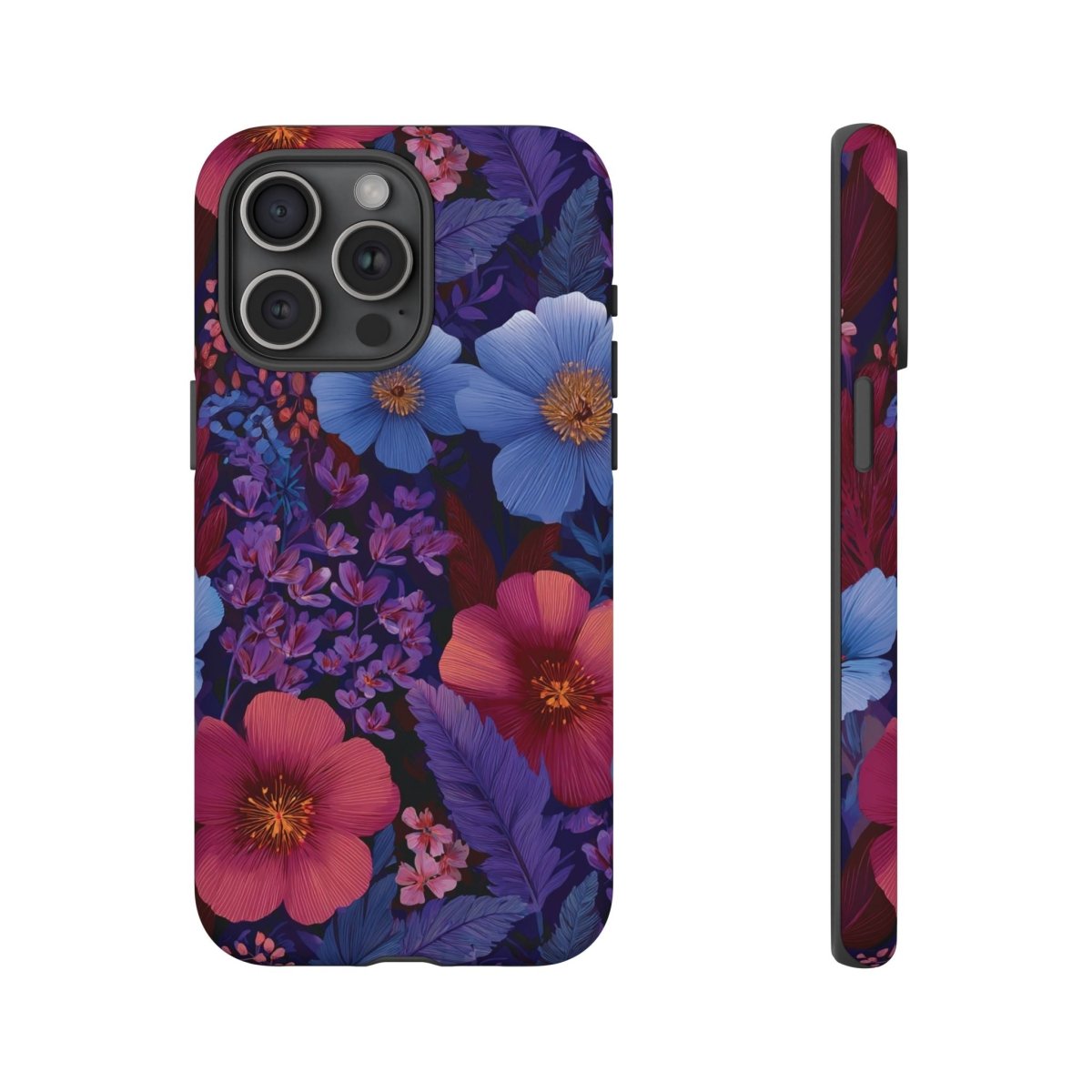 WOYC Tough Phone Case for iPhone 17 in Lavender Tropics, durable glossy protective cover with vibrant design.
