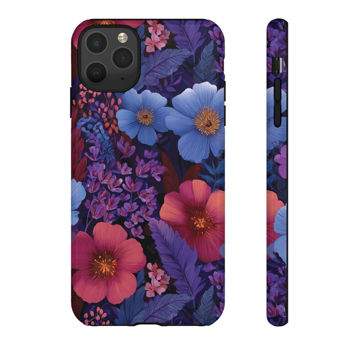 WOYC iPhone Tough Phone Case in Lavender Tropics for iPhone 17, featuring a durable glossy protective design.