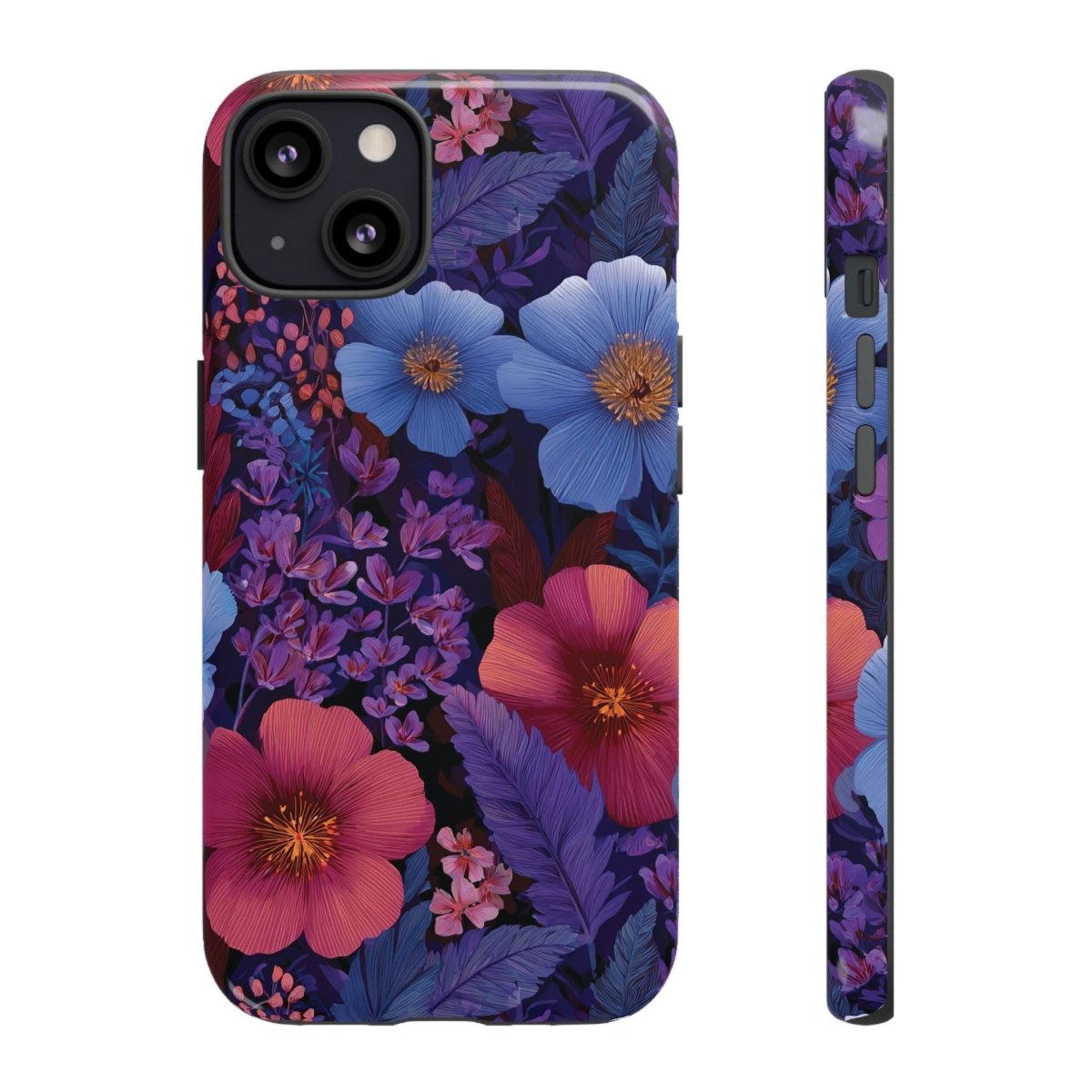 WOYC iPhone Tough Phone Case in Lavender Tropics color for iPhone 17, showing the glossy, rugged protective design.
