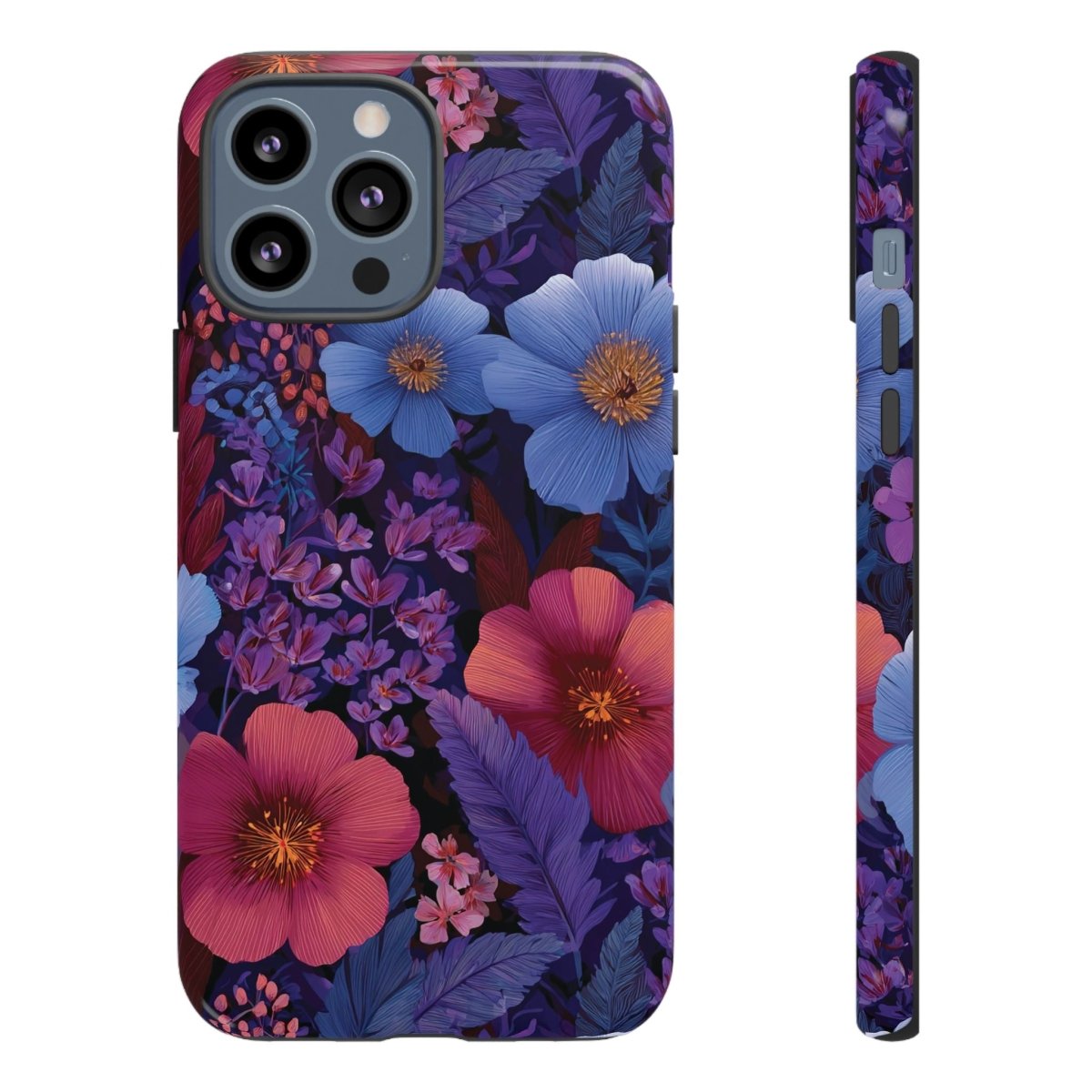 WOYC iPhone Tough Phone Case in Lavender Tropics, glossy finish, designed for iPhone 17, protective and durable.