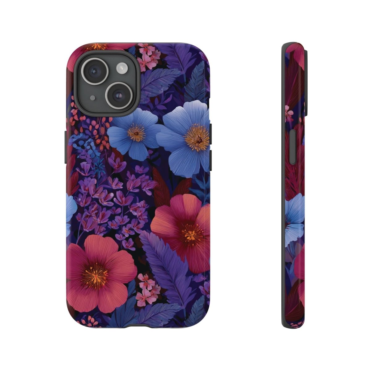 WOYC iPhone Tough Phone Case in Lavender Tropics for iPhone 17, glossy and durable protective cover.