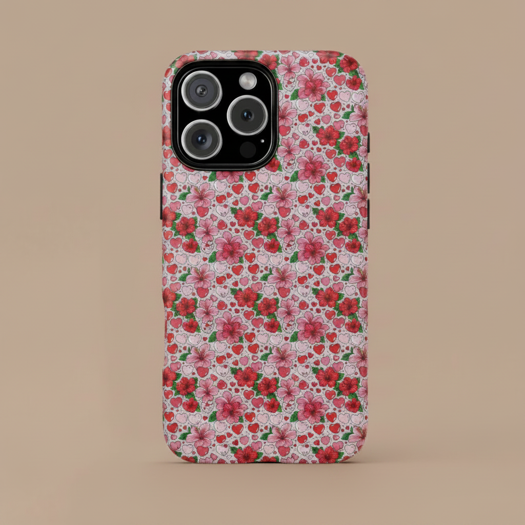 WOYC iPhone Tough Phone Case for iPhone 17 featuring Love & Aute design, glossy finish, rugged protection for AU/NZ/USA.
