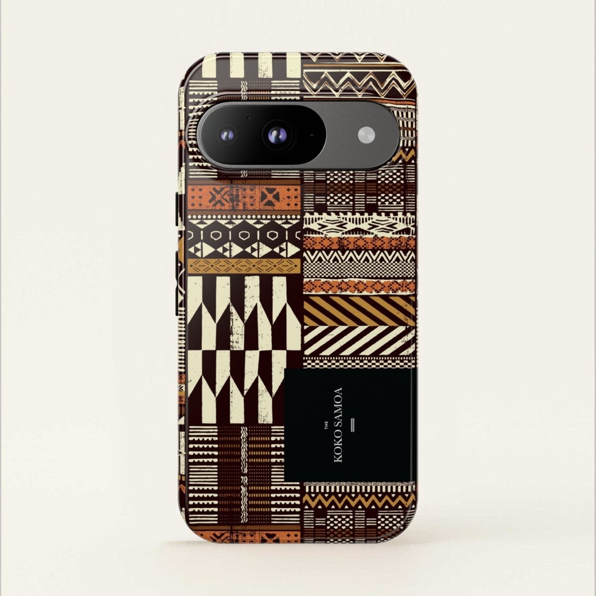 Glossy tough phone case for iPhone 17 with Apia Mosaic design by Printify, featuring a durable protective cover with vibrant mosaic pattern.