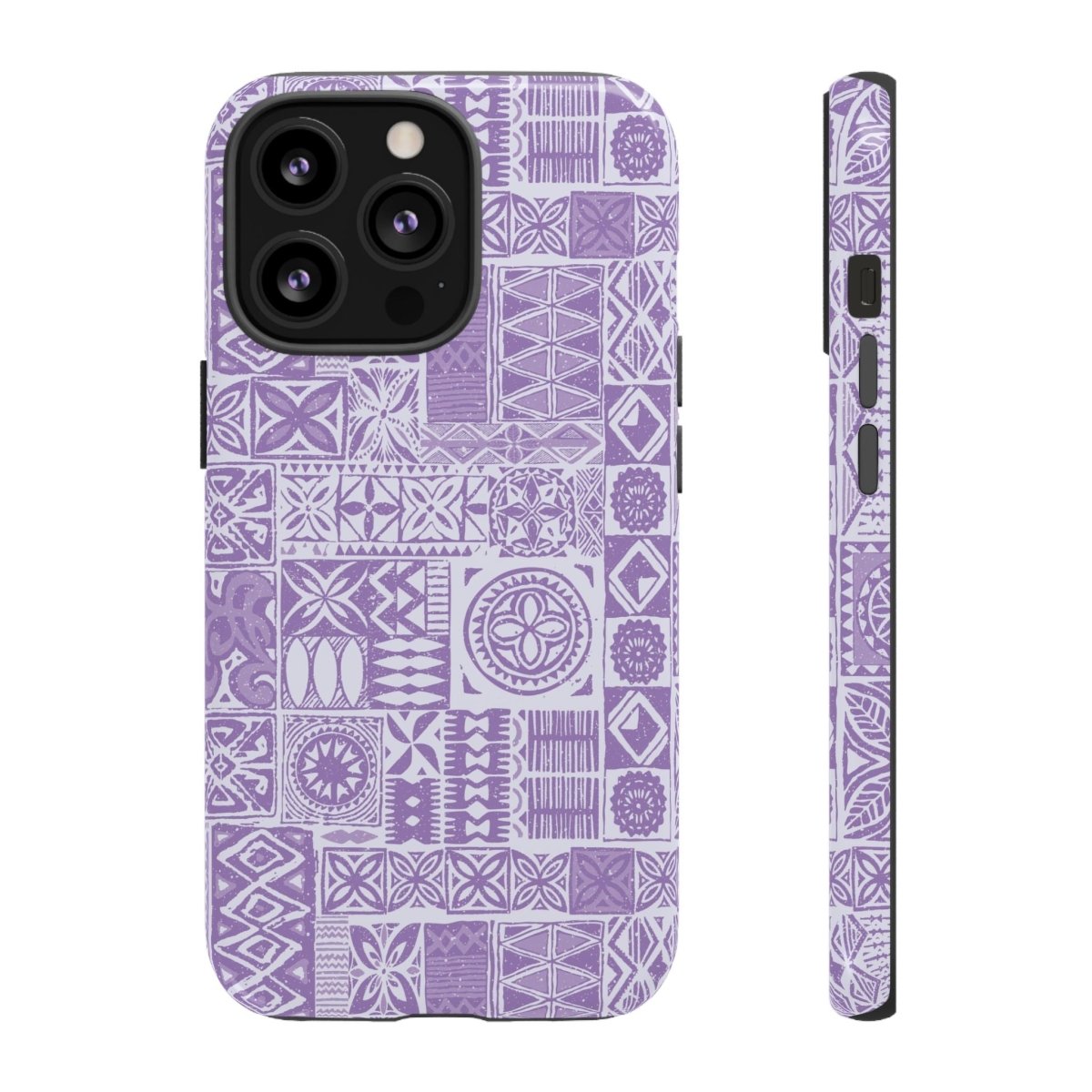 Lavender Elei tough phone case for iPhone 17, glossy finish, durable protection, designed by Printify for AU, NZ, and USA.