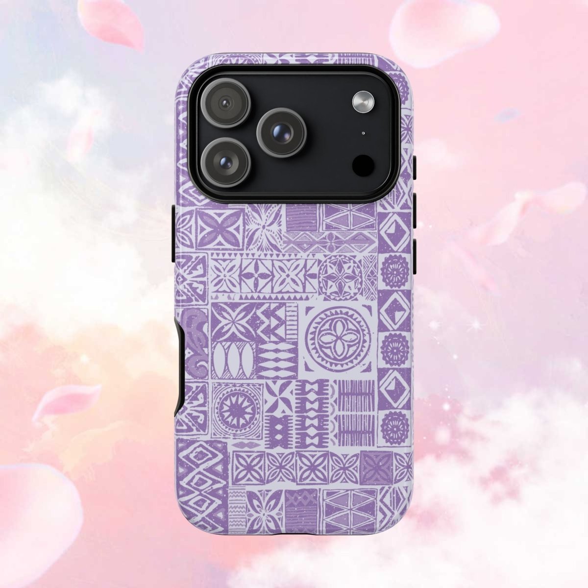 Lavender Elei tough phone case for iPhone 17 by Printify, glossy finish, designed for AU, NZ, and USA markets.