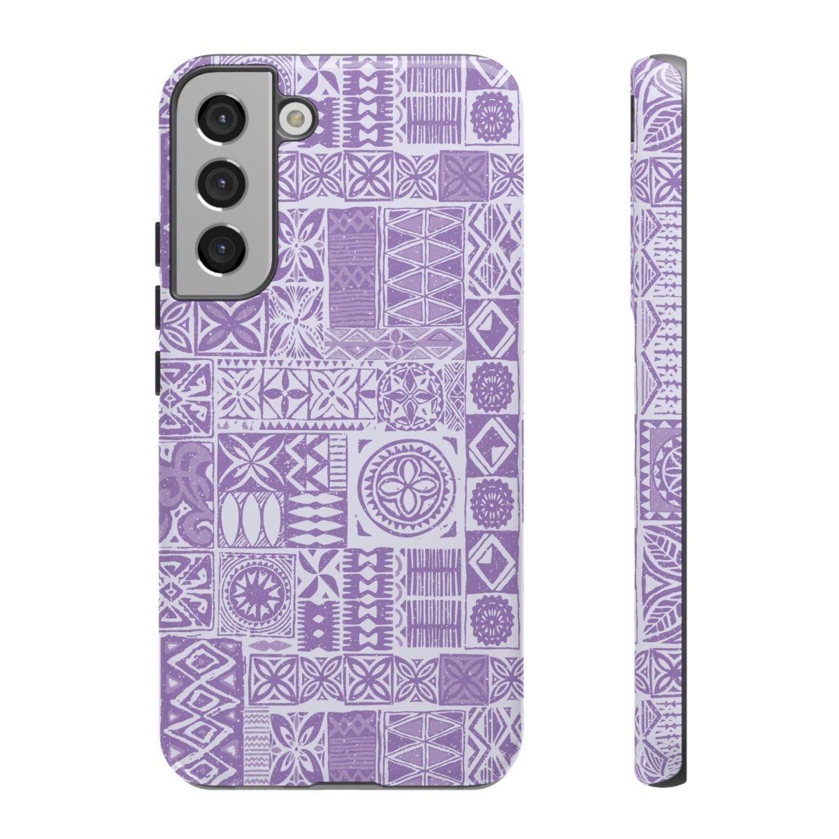 Lavender Elei tough phone case for iPhone 17 by Printify, glossy protective cover with vibrant lavender floral design.